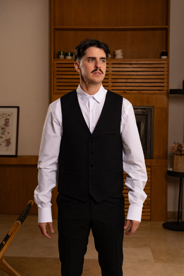 Chaleco Recto Negro Hombre - Imagen 2
