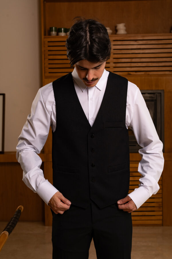 Chaleco Recto Negro Hombre - Imagen 3