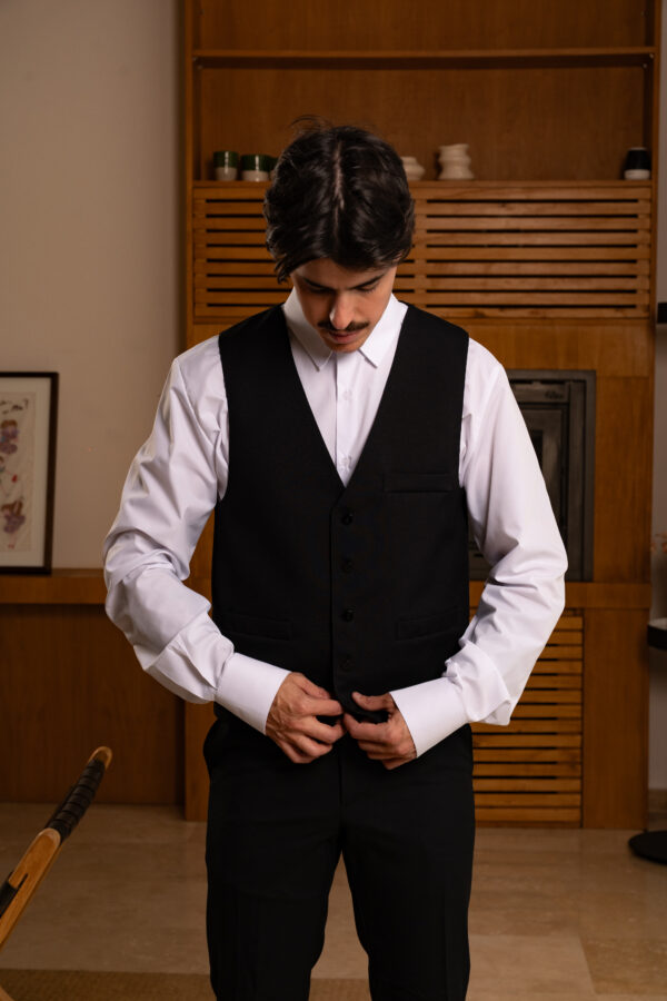 Chaleco Recto Negro Hombre - Imagen 4
