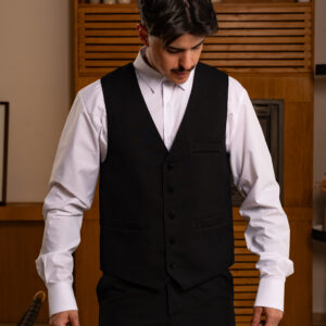 Chaleco Recto Negro Hombre